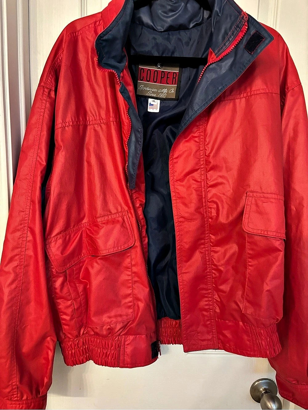 Vintage Cooper Men's Red & Blue Windbreaker Size XL Made in USA